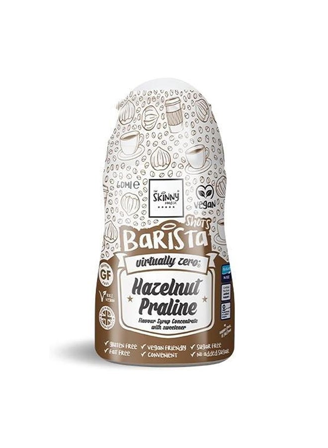 The Skinny Food Co. Barrista Shot Syrup Concentrate Low Calorie Perfect Flavour For Coffees And Hot Drinks - 60 Ml Hazelnut Praline - Image 1