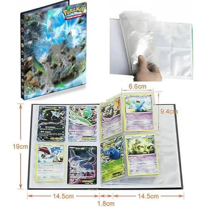 Pokemon 120PCS ALBUM PLAYING GAME CARD HOLDER BINDER CARTOON ANIME MAP CARD BOOK FOLDER LOADED LIST COLLECTION KIDS BOY TOY GIFT（4 POCKET/ 30PAGES) - Image 4