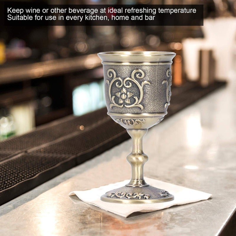 Dilwe Royal Chalice Cup, Vintage Goblet Embossed, for Kitchen/Home and Collecting Ornaments(large 3.6 * 1.9in) - Image 4