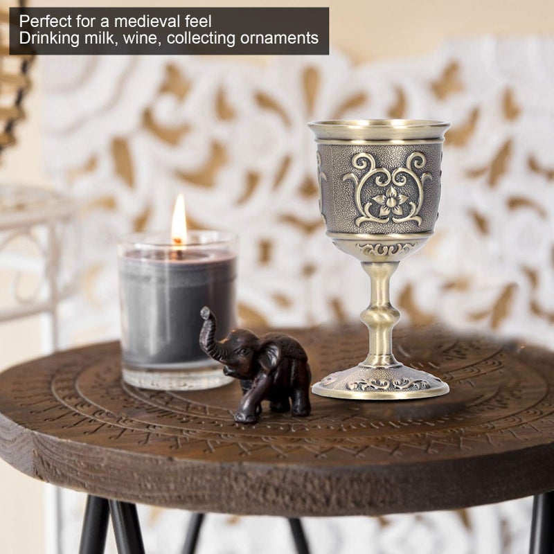 Dilwe Royal Chalice Cup, Vintage Goblet Embossed, for Kitchen/Home and Collecting Ornaments(large 3.6 * 1.9in) - Image 3