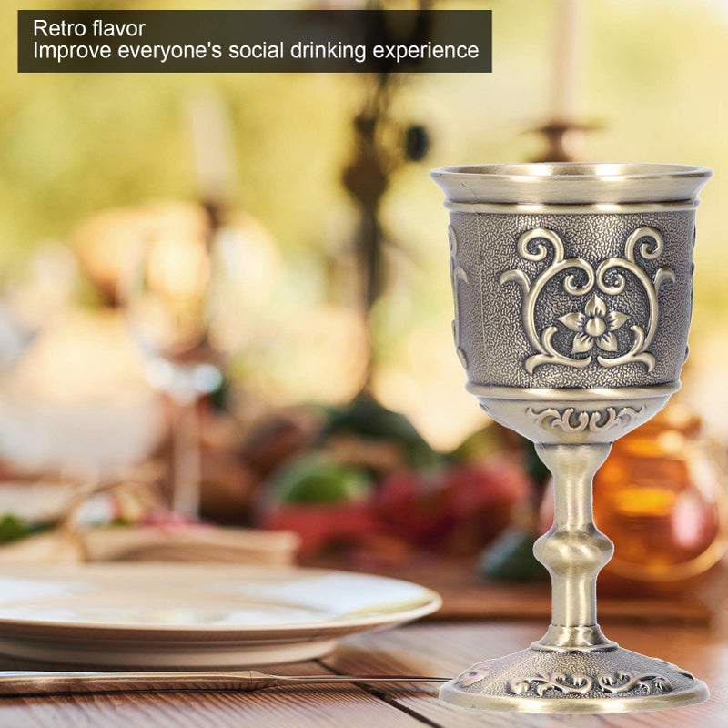 Dilwe Royal Chalice Cup, Vintage Goblet Embossed, for Kitchen/Home and Collecting Ornaments(large 3.6 * 1.9in) - Image 5