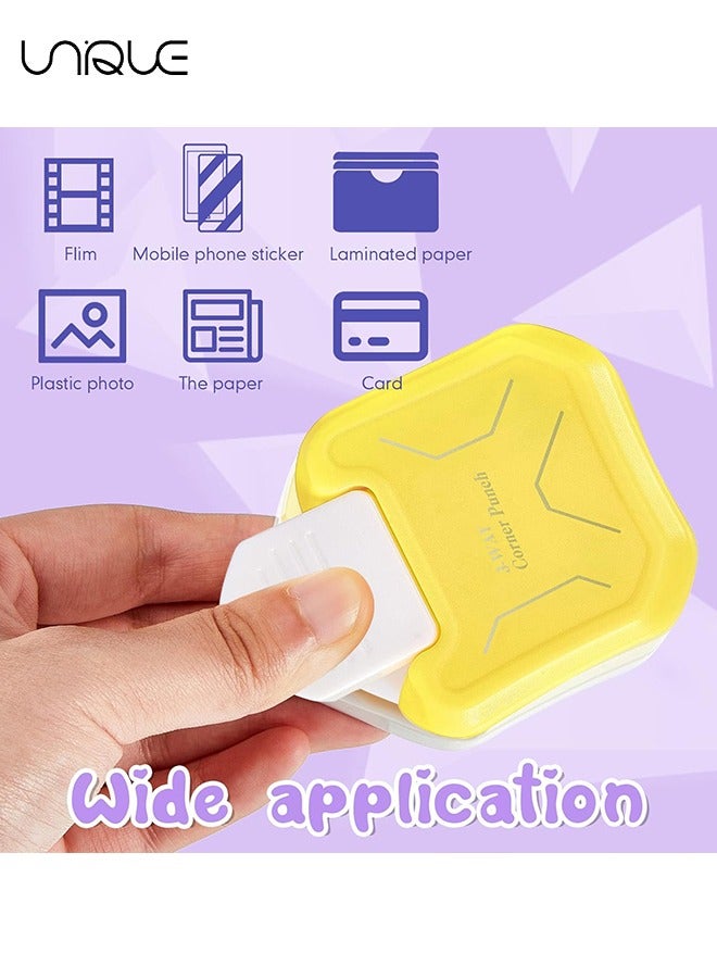 Unique Corner Cutter 3 Way Chamfer Corner Punch, 3 in 1 Craft Paper Corner Cutter for Paper Crafts, Laminate, Cardstock, Business Card, DIY Projects, Photo, Card Making and Scrapbooking - Yellow - Image 4