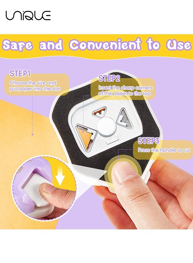 Unique Corner Cutter 3 Way Chamfer Corner Punch, 3 in 1 Craft Paper Corner Cutter for Paper Crafts, Laminate, Cardstock, Business Card, DIY Projects, Photo, Card Making and Scrapbooking - Yellow - Image 3
