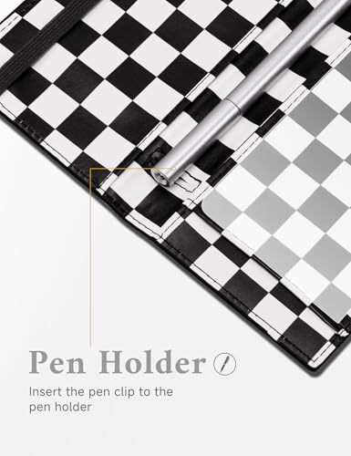 Zreal Checkbook Cover for Women & Men, Premium PU Leather RFID Blocking Check Book Cover for Duplicate Checks (Black White Checkered) - Image 5