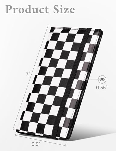 Zreal Checkbook Cover for Women & Men, Premium PU Leather RFID Blocking Check Book Cover for Duplicate Checks (Black White Checkered) - Image 3