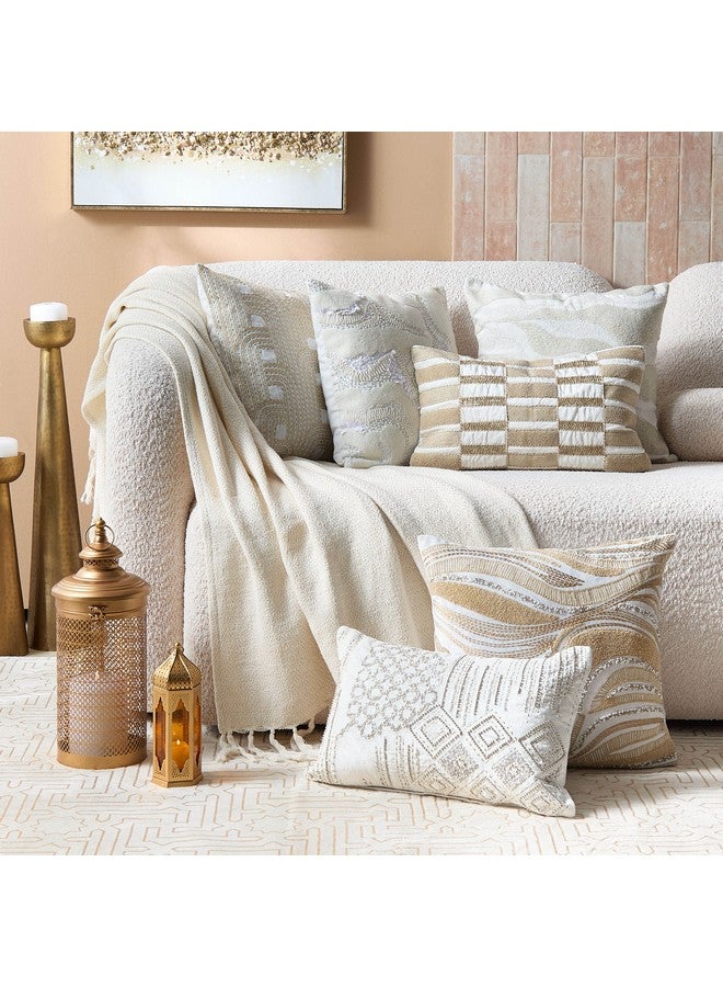 Home Box Petra Modern Beaded Filled Cushion 45 x 45 cm  - Image 4