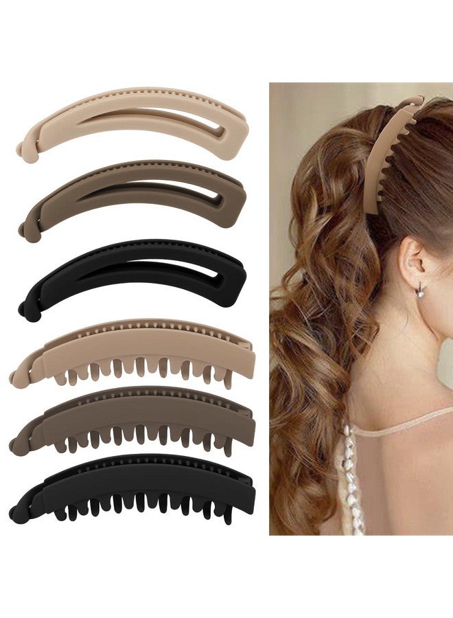 Hapdoo 6PCS Banana Clips Hair, Matte Banana Hair Clips for Thick Hair Thin hair, Medium Strong Hold Ponytail Bun Holder, Hair Jaw Clips Barrettes Styling Accessories for Women Girls - Image 1