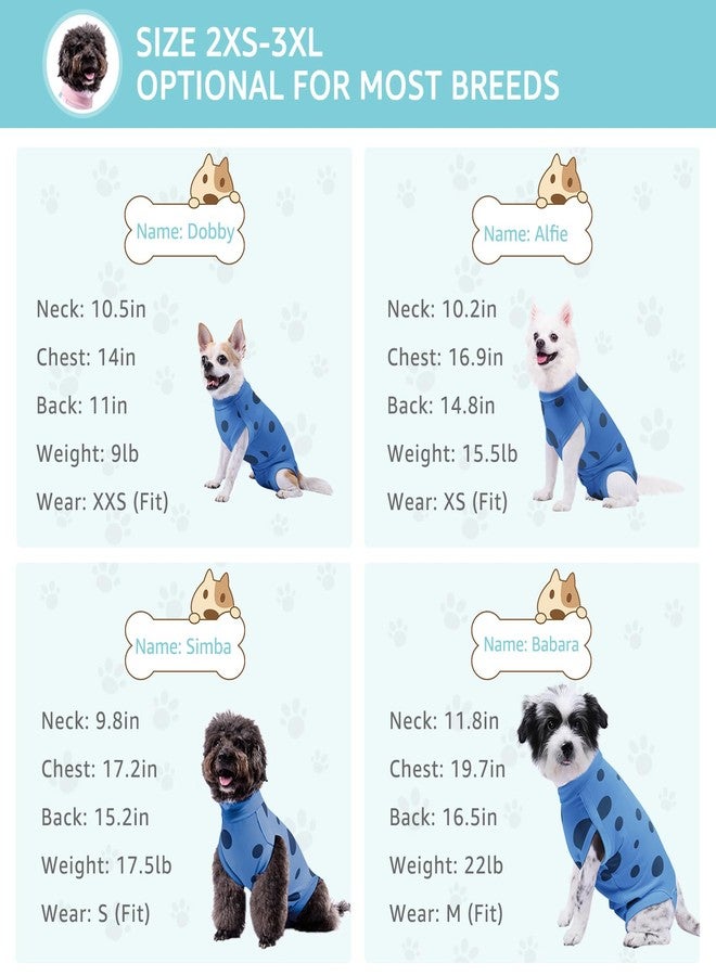 comwish Small Dog Surgery Suit Female Spay,Professional Soft Post-Operative Dog Recovery Suit Male Neuter with Pee Hole,Comfortable Anti-Lick Alternative to Cone,Unisex Pet Surgical Vest for Wound Care(Blue) - Image 2