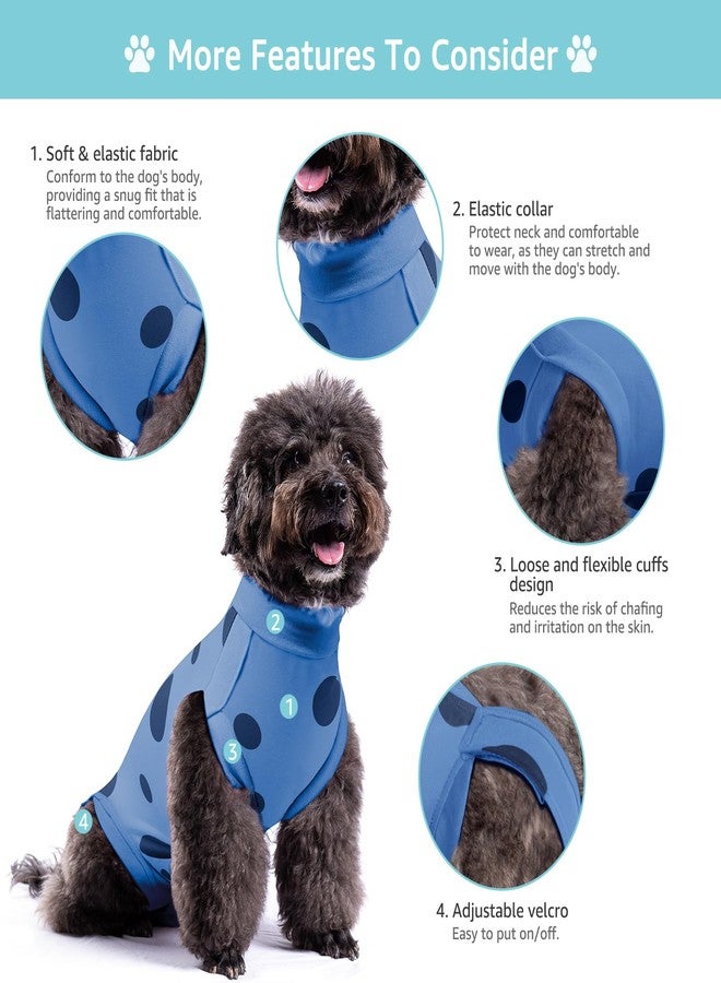 comwish Small Dog Surgery Suit Female Spay,Professional Soft Post-Operative Dog Recovery Suit Male Neuter with Pee Hole,Comfortable Anti-Lick Alternative to Cone,Unisex Pet Surgical Vest for Wound Care(Blue) - Image 5