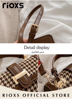 RIOXS Women's Fashion Tote Shoulder Bag Lightweight Crossbody Bag Small Trendy Design Retro Bucket Bag  - Image 4