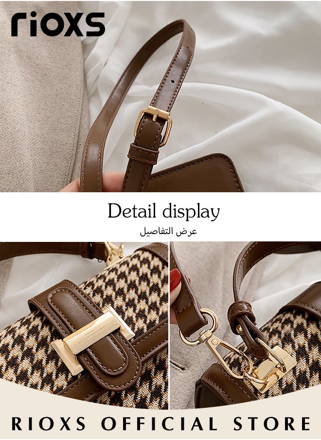 RIOXS Women's Fashion Tote Shoulder Bag Lightweight Crossbody Bag Small Trendy Design Retro Bucket Bag  - Image 4