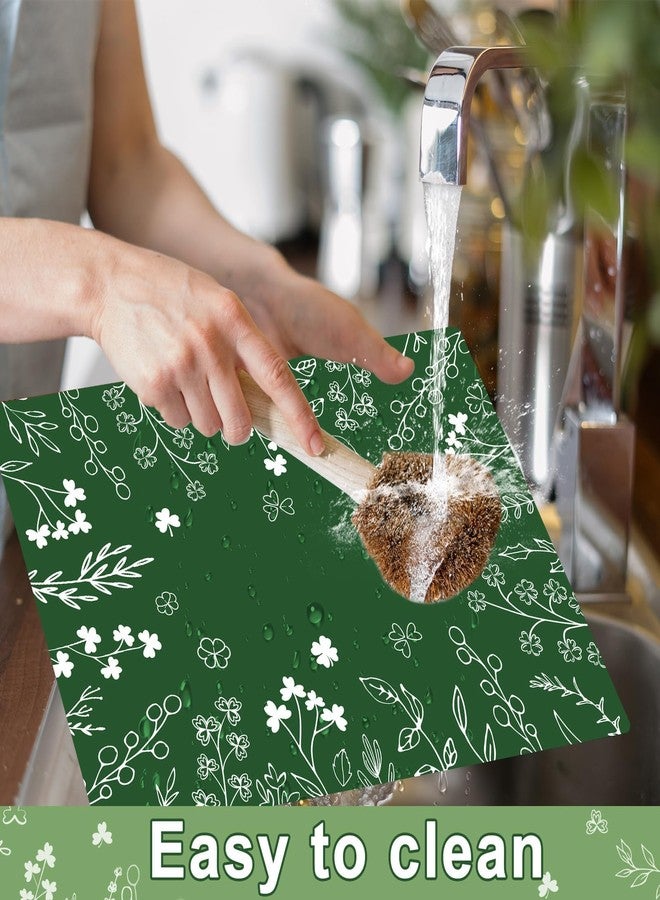 OBUSATT 6 Pcs St. Patrick's Day Placemats Set Lucky Shamrock Placemats St. Patricks Table Mats Clovers Irish Spring Green Holiday Table Decoration for Home Kitchen Dining Decor March Party Supplies - Image 4