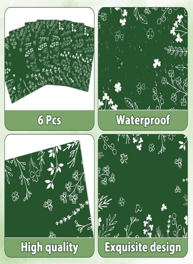 OBUSATT 6 Pcs St. Patrick's Day Placemats Set Lucky Shamrock Placemats St. Patricks Table Mats Clovers Irish Spring Green Holiday Table Decoration for Home Kitchen Dining Decor March Party Supplies - Image 3