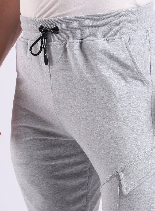 WHITE RABBIT Elastic Ankle Left Knee Pocket Heather Grey Jogger  - Image 4