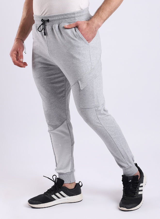 WHITE RABBIT Elastic Ankle Left Knee Pocket Heather Grey Jogger  - Image 2