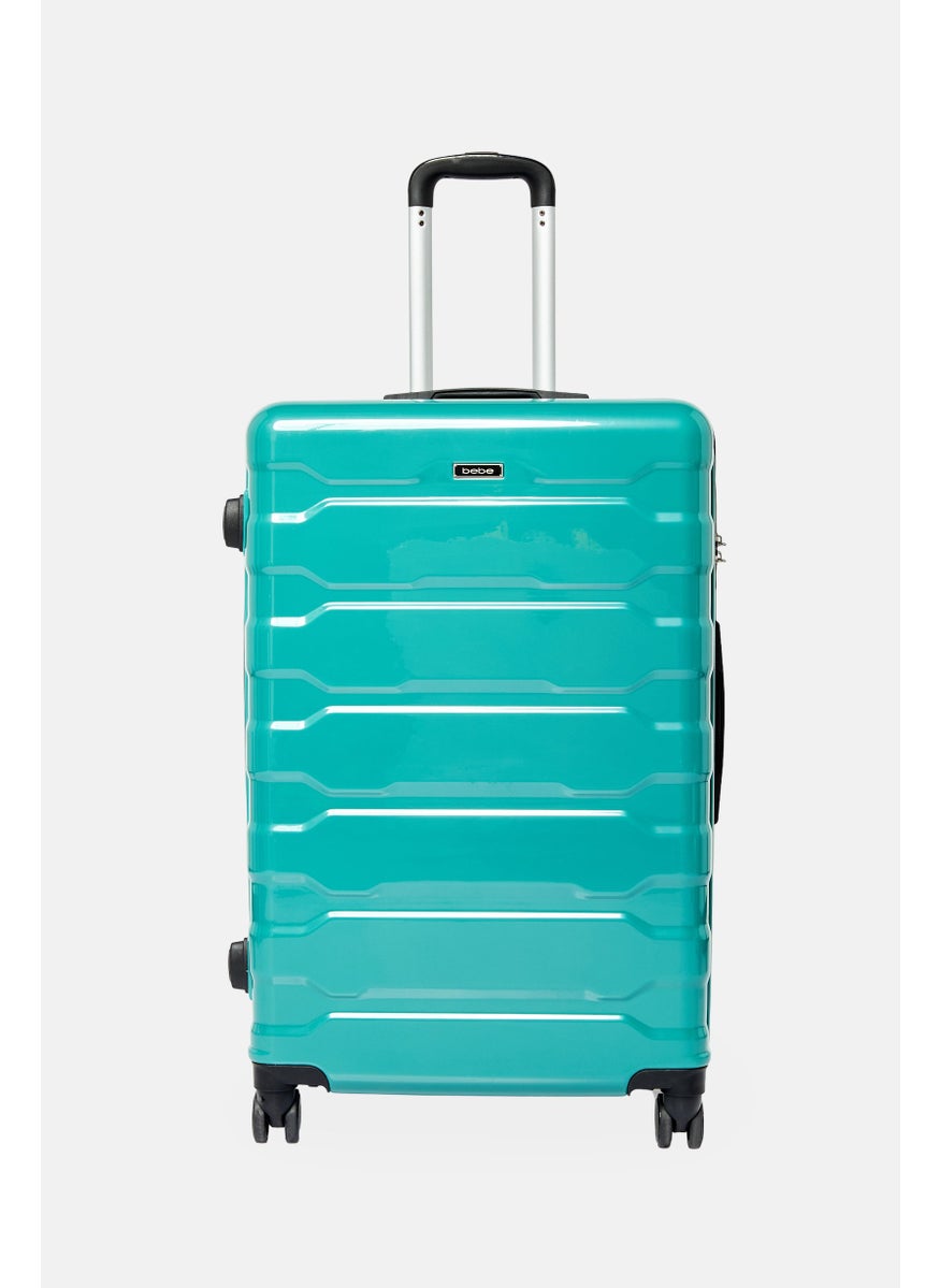 bebe 24-Inch Brand Logo Expandable Check In Spinner Luggage, Teal Green  - Image 1