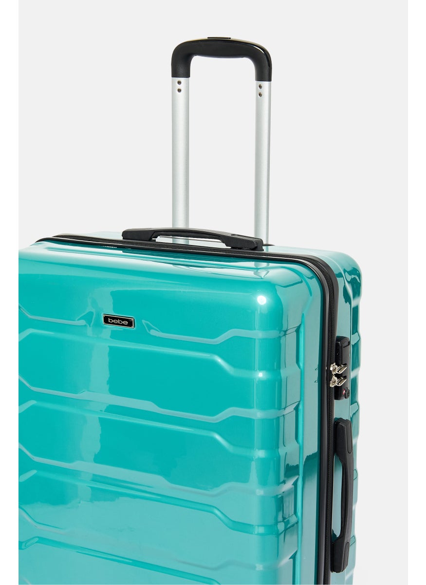 bebe 24-Inch Brand Logo Expandable Check In Spinner Luggage, Teal Green  - Image 2