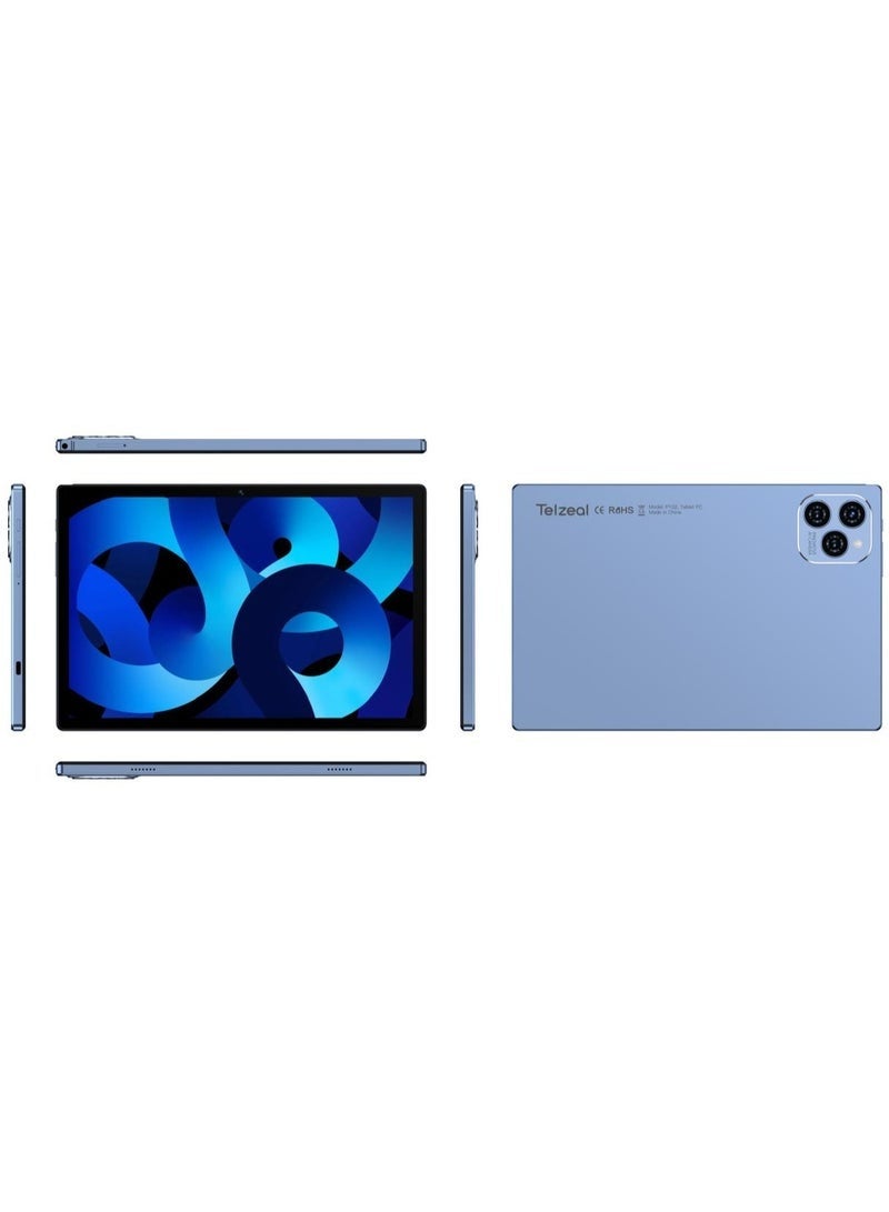 Telzeal P102 10.1-Inch Android 13 Smart Tablet | 8GB RAM + 512GB Storage | FHD Screen | 10000mAh Battery | Dual SIM 4G LTE + 5G WiFi | Slim Lightweight Design – Blue - Image 3