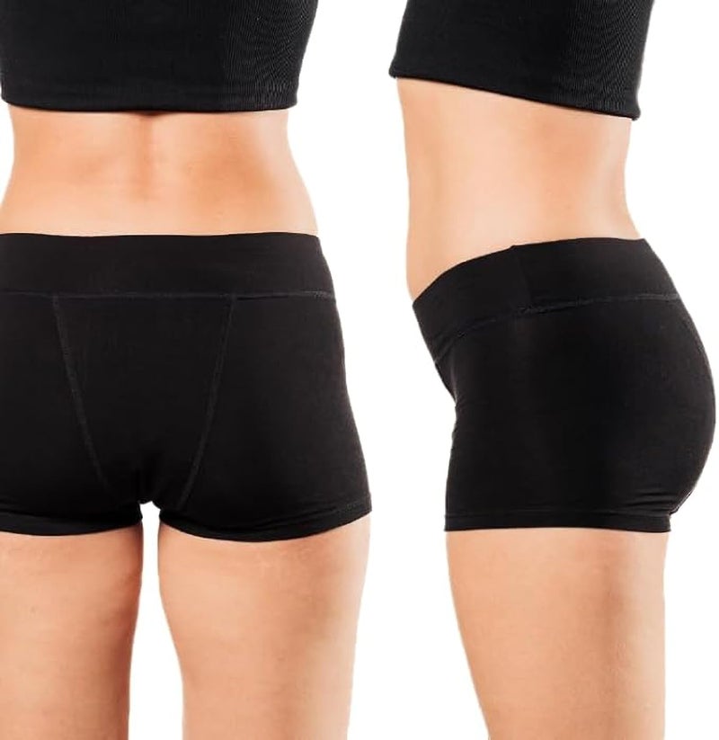 Bambody Absorbent Boxer: Period Underwear for all Day and Night Protection - 2 Pack: Black - Size 8 - Image 2