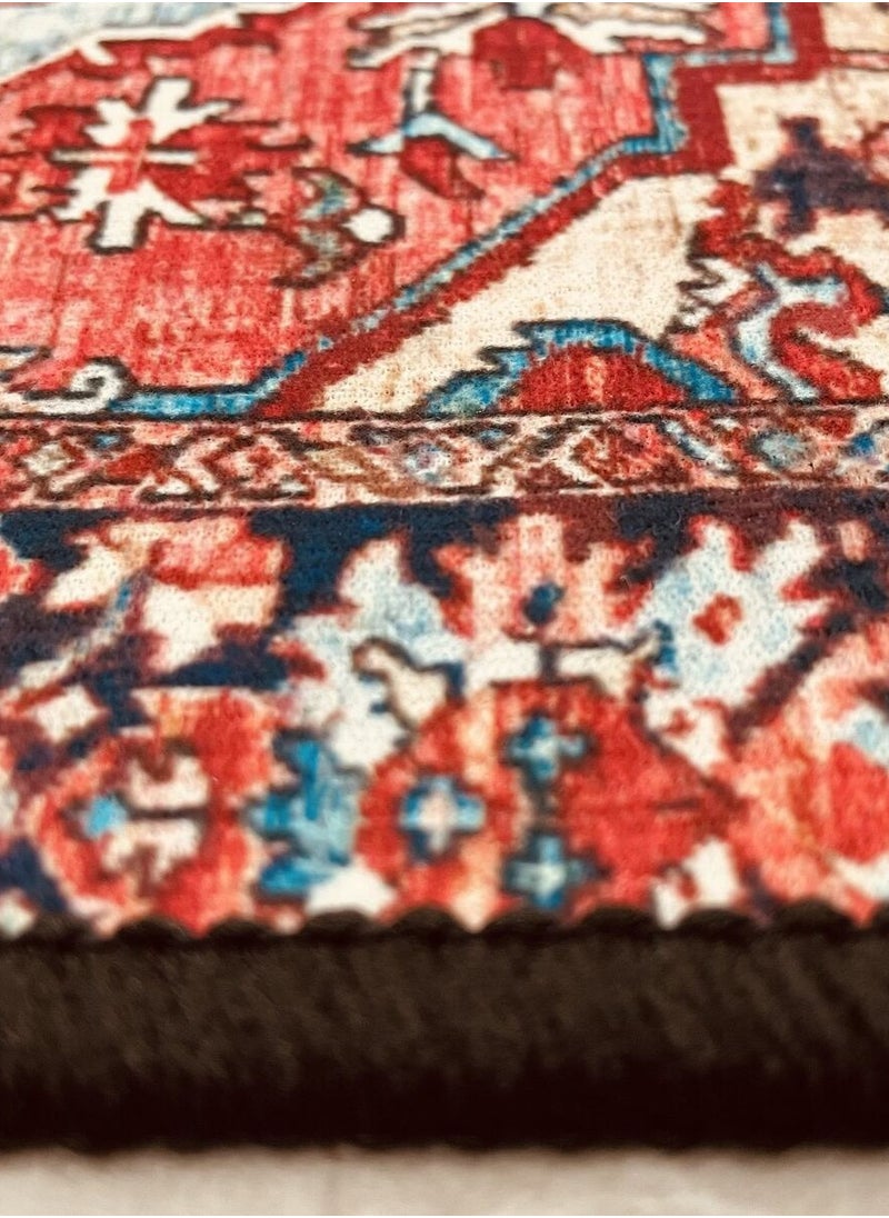Red and rectangular traditional Bohemian carpets made of polyester fibers are easy to maintain and clean, suitable for decorating living rooms, corridors, bedrooms, offices, kitchens, cabins, and rooms