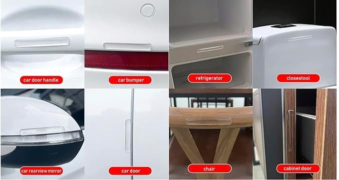 NAIDEV 10Pcs Transparent 224 inch Strip Door Handle Bumper Soft Wall Protector Self Adhesive Door Knob for Wall Shield Guard Sliding Clear Door Bumpers Stopper Silencer 20 - Image 2