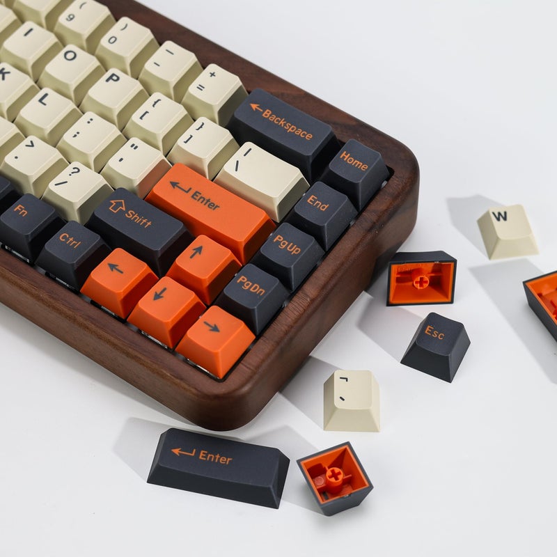 KBDiy Carbon PBT Double Shot Orange Keycap Set,174 Keys Retro Custom Key Cap Keycaps 60 Percent Cherry Profile Keycaps for 61/64/68/84/87/100/104/108 Mechanical Keyboard - Image 4