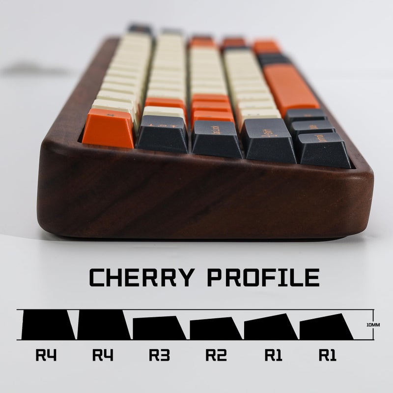 KBDiy Carbon PBT Double Shot Orange Keycap Set,174 Keys Retro Custom Key Cap Keycaps 60 Percent Cherry Profile Keycaps for 61/64/68/84/87/100/104/108 Mechanical Keyboard - Image 3