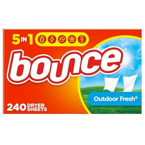 Bounce Dryer Sheets Laundry Fabric Softener Outdoor Fresh Scent 240 Count