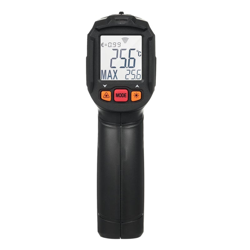 مقياس حرارة بالأشعة تحت الحمراء بدون تلامس رقمي مع شاشة LCD بإضاءة خلفية -30°C إلى 380°C - Image 2