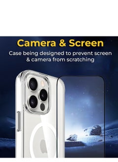 glassology iPhone 16 Pro Max MagSafe Clear Case with Screen Protector Slim Shockproof Wireless Charging Compatible Anti-Yellowing Protective Bundle  - Image 2