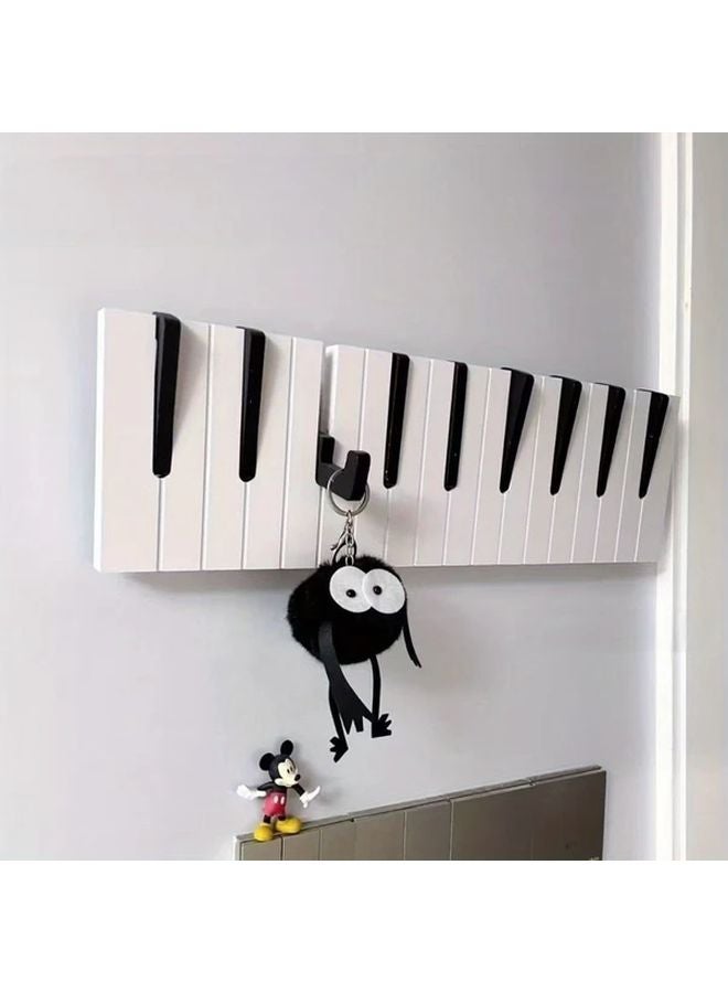 Black And White Wall Mounted Piano Keyboard Hooks For Coats Hats Bags - Image 2