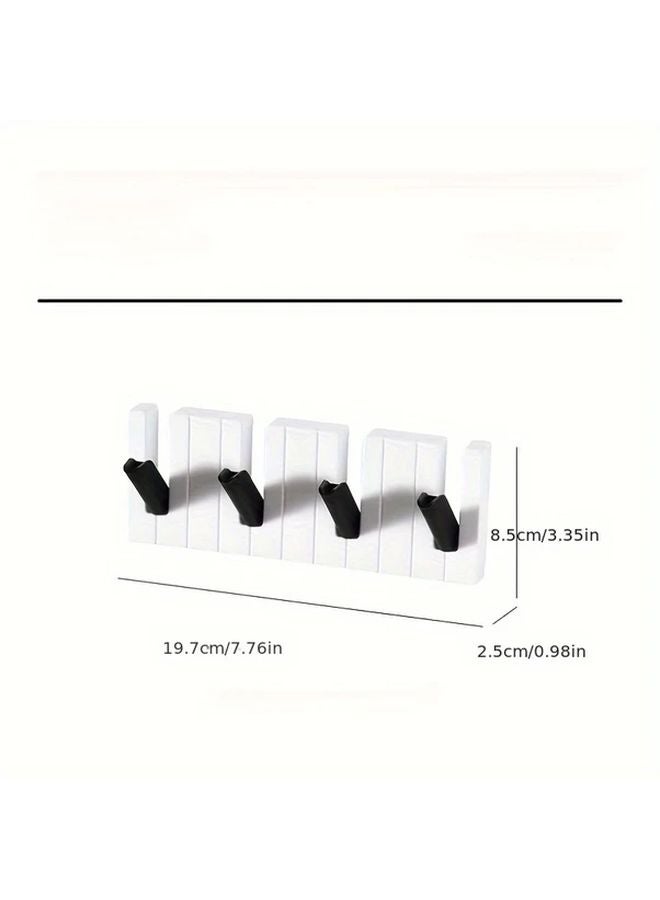 Black And White Wall Mounted Piano Keyboard Hooks For Coats Hats Bags - Image 3
