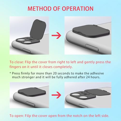 EYSOFT Phone Camera Lens Cover Compatible for Phone 16 Pro/ 16 Pro Max,Camera Lens Protector to Protect Privacy and Security,Strong Adhesive Black-2 Pack - Image 2