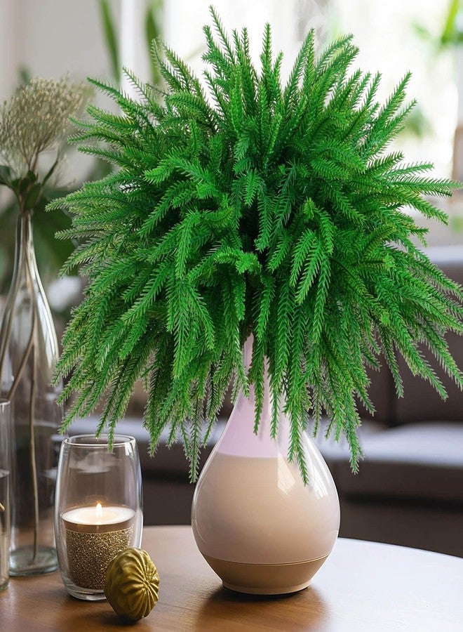 Caffox 8 Pcs Christmas Norfolk Pine Stems, 18" Artificial Real Touch Norfolk Pine Branches, Greenery Stems for Christmas Home Decorations - Image 2