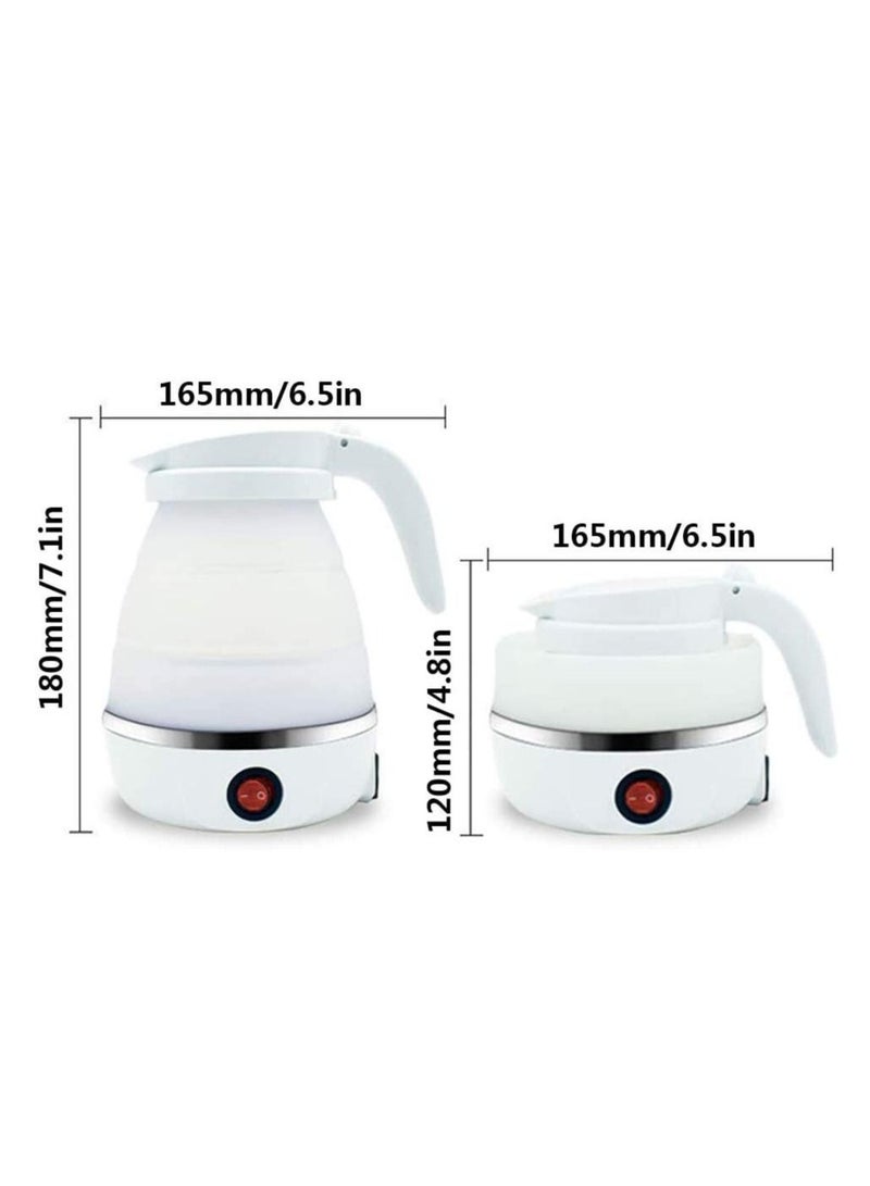 ARTC Foldable Electric Kettle And Portable Silicone Collapsible Camping And Travel Teapot 600ml White - Image 2