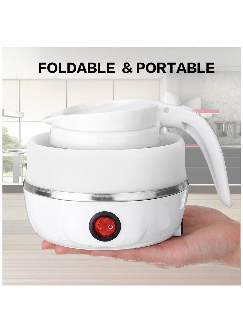 ARTC Foldable Electric Kettle And Portable Silicone Collapsible Camping And Travel Teapot 600ml White - Image 4