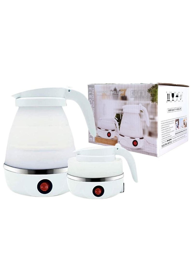 ARTC Foldable Electric Kettle And Portable Silicone Collapsible Camping And Travel Teapot 600ml White - Image 1