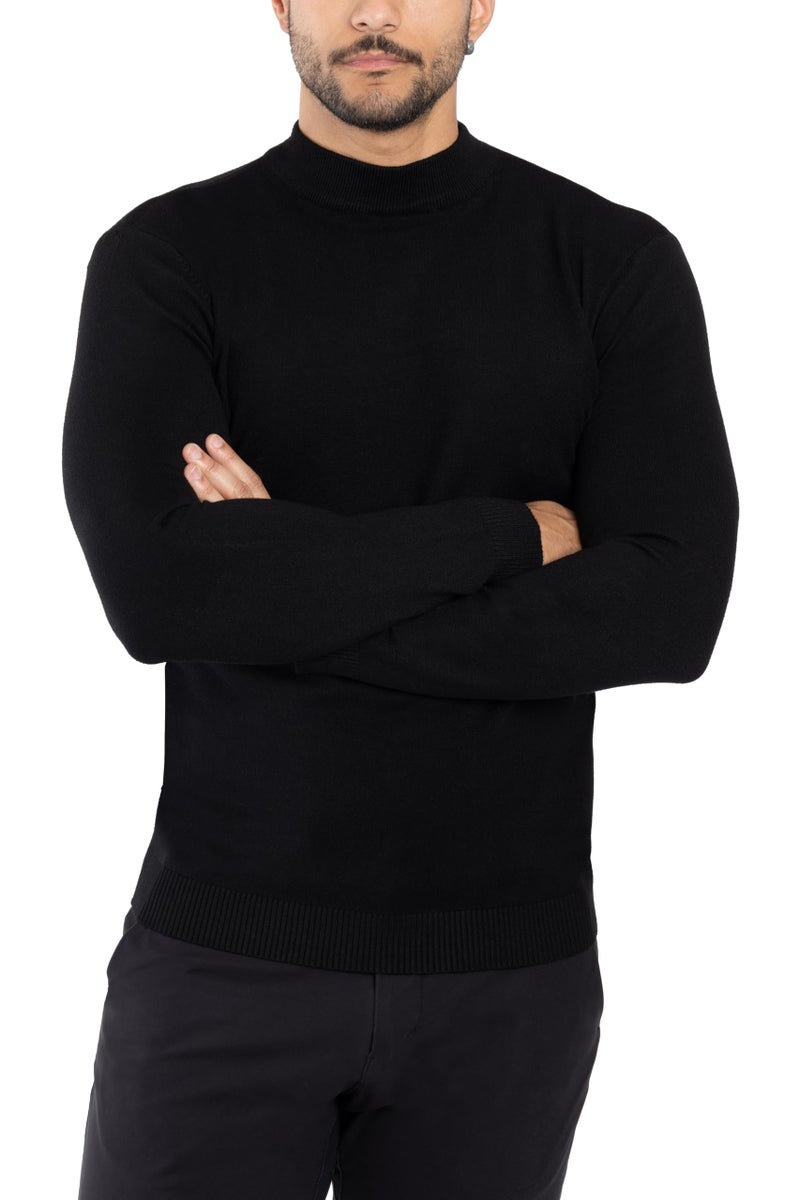 X RAY Mens Mock Neck Sweater, Soft Slim Fit Pullover Top, Basic Mock Neck Sweater for Men, Black, X-Large - Image 5