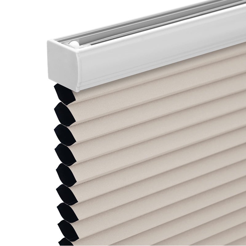 Changshade Cordless Cellular Shades, Blackout Honeycomb Shades for Windows, Pull Down Pleated Blinds, Easy to Install for Indoor Windows and French Doors,19" W x 36" H, Beige - Image 1