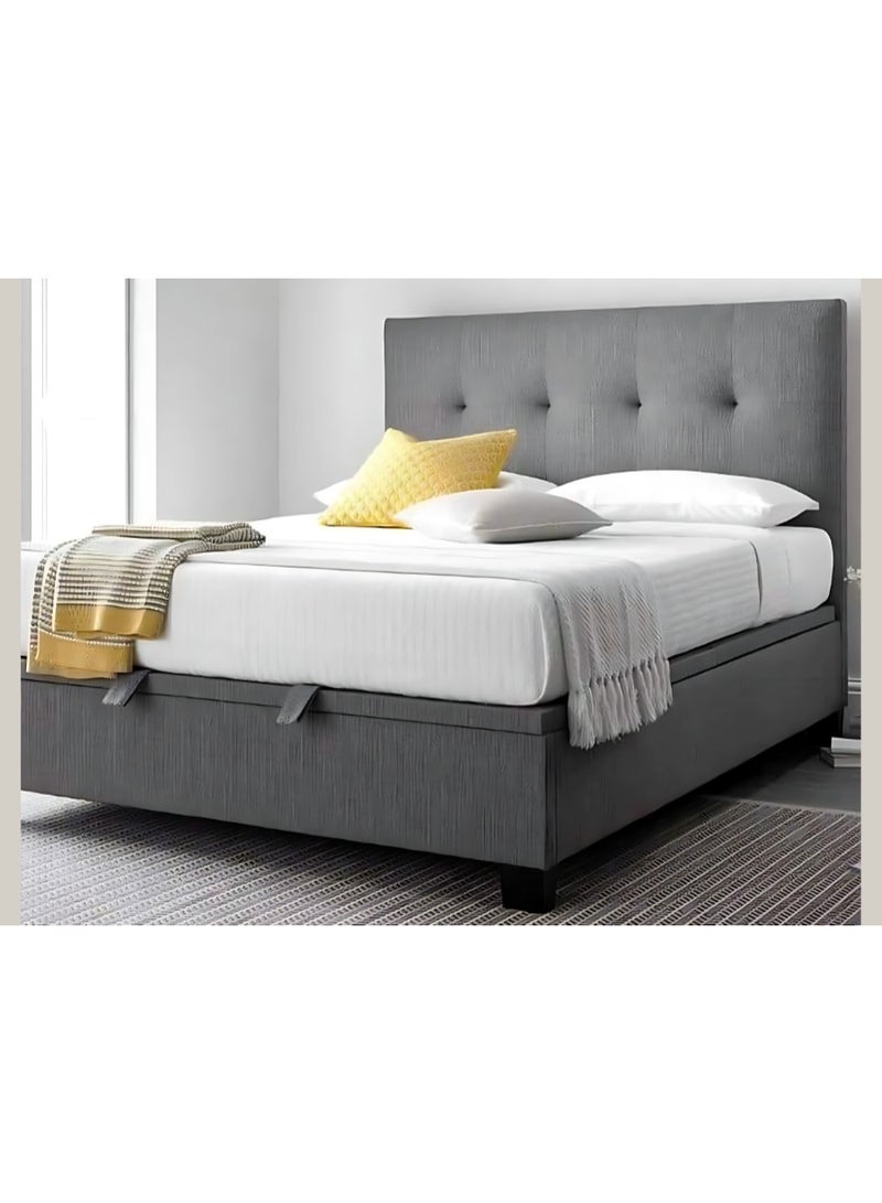 Platinum|KING Bed, Chanel Fabric, Size 200*200*125 cm Silver Color, From Modern Suite - Image 1