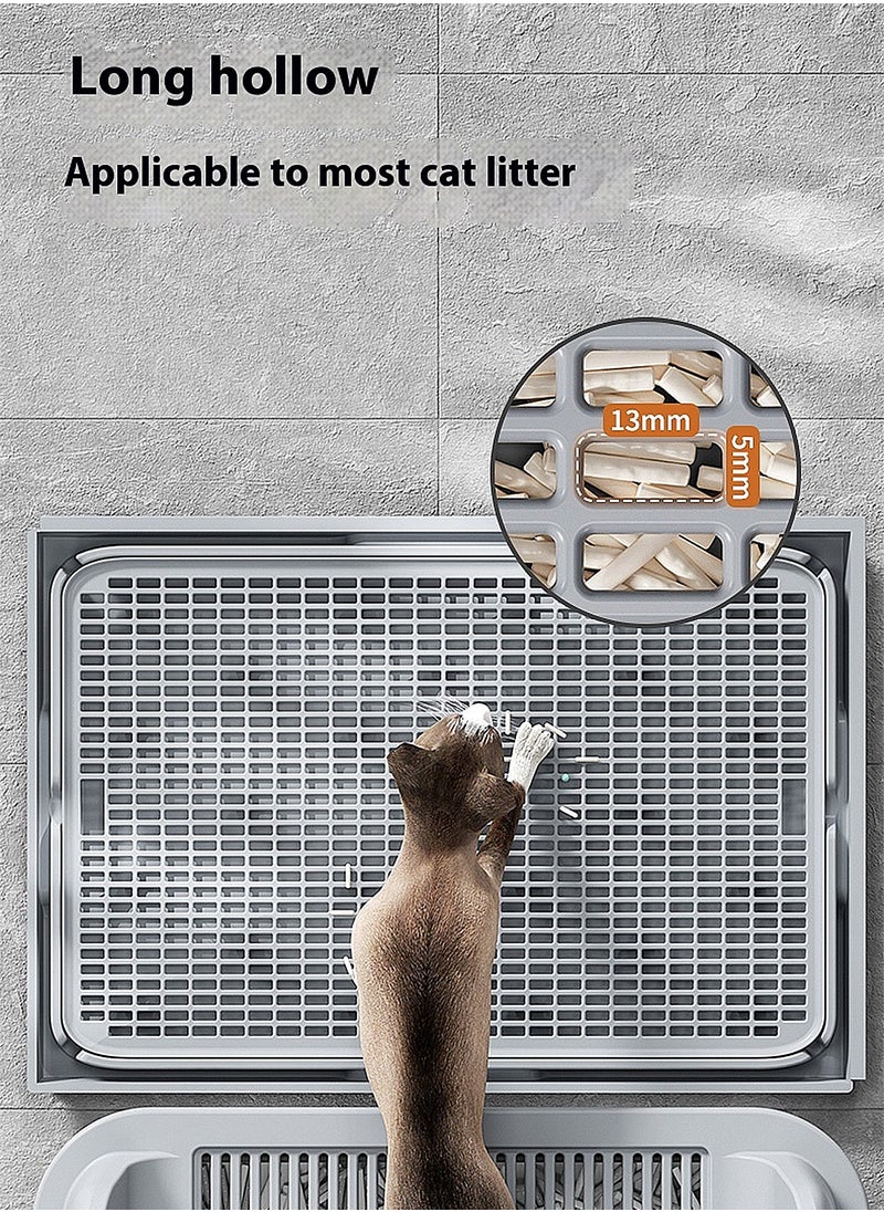 Kidle Creative Stainless Steel Pet Cat Litter Box Large Capacity Metal Cat Litter Tray With High Wall 50*35*15cm  - Image 2