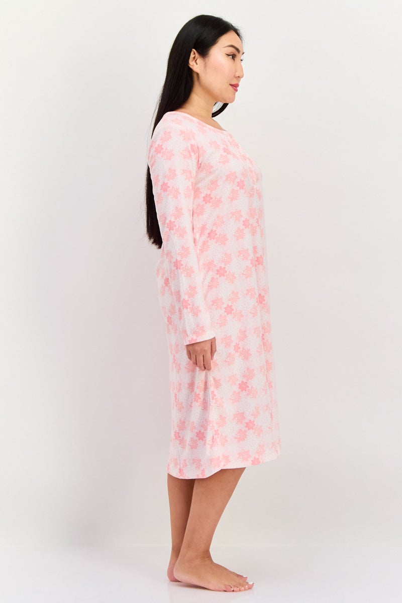 Carole Hochman Women Allover Print Full Sleeves Sleepwear Dress, Multicolor - Image 2