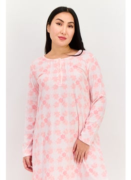 Carole Hochman Women Allover Print Full Sleeves Sleepwear Dress, Pink  - Image 3