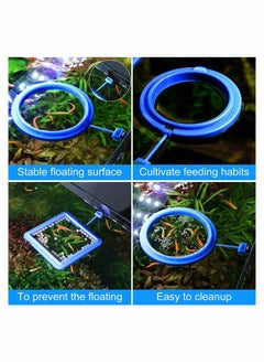 Excefore Fish Feeding Ring 2 Pcs Fish Safe Floating Food Feeder Circle Blue, with Suction Cup Easy to Install Aquarium, Fish Turtle Tank Accessories(Square+Circle)  - Image 5
