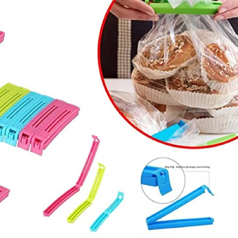 DAIDSUKE New Best 18 Pcs 3 Different Size Plastic Food Snack Bag Pouch Clip Sealer Large Medium Small Plastic Snack Seal Sealing Bag Clips Vacuum Sealer Set of 18 Multi Color - Image 4
