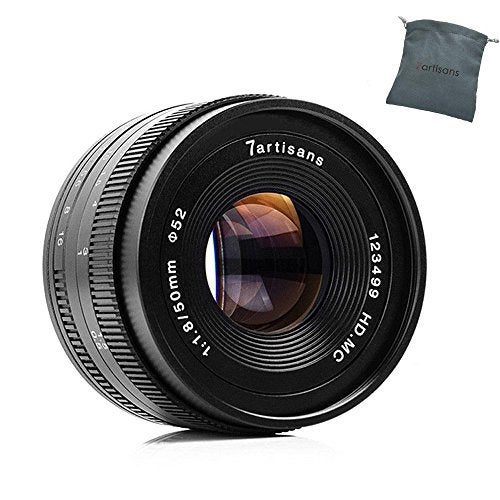 7artisans 50mm F1.8 Fuji X Mount Prime Portrait Lens for Fuji X Mount APS-C Mirrorless Cameras - Manual Focus Fixed (Black) - Image 1
