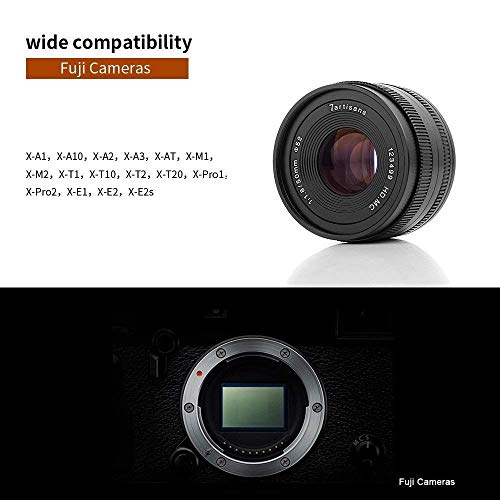 7artisans 50mm F1.8 Fuji X Mount Prime Portrait Lens for Fuji X Mount APS-C Mirrorless Cameras - Manual Focus Fixed (Black) - Image 4
