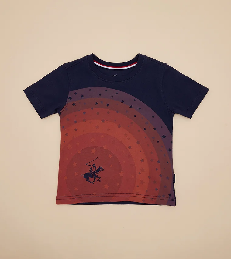 BEVERLY HILLS POLO CLUB Kids Twilight Zone AOP Printed Relaxed Fit T-Shirt
