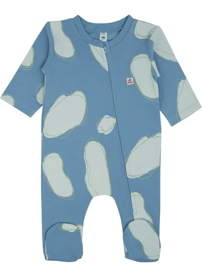 Jrmori Cloud Printed Halter Zipper Jumpsuit
