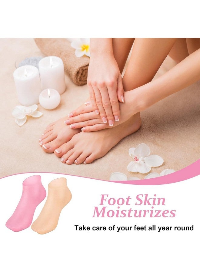 JHEPCOIN Silicone Moisturizing Gel Socks Set for dry Skin (1 Pair) socks for women & girls for winter cracked heel pain | Usefull for Dry Skin, Cracked Foot | Waterproof socks for SPA (Multi Color) - Image 2